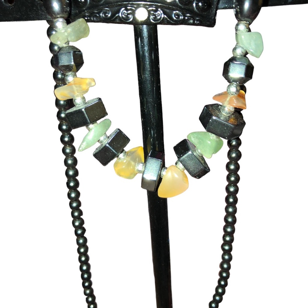 Orange and Green Stones Necklace